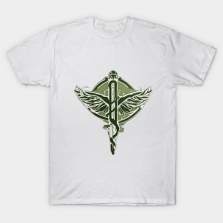 Caduceus Olive Green Shadow Silhouette Anime Style Collection No. 202 T-Shirt